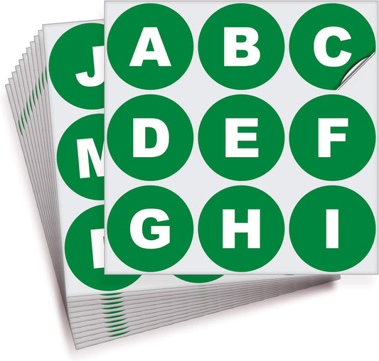 iSYFIX Green Vinyl Letters Stickers - 3 inch Self-Adhesive, A to Z, 4 of Each Letter - Premium Decal for Indoor & Outdoor, for Inventory, Storage, Organizing, Alphabet for Boxes, Toolbox, Lockers