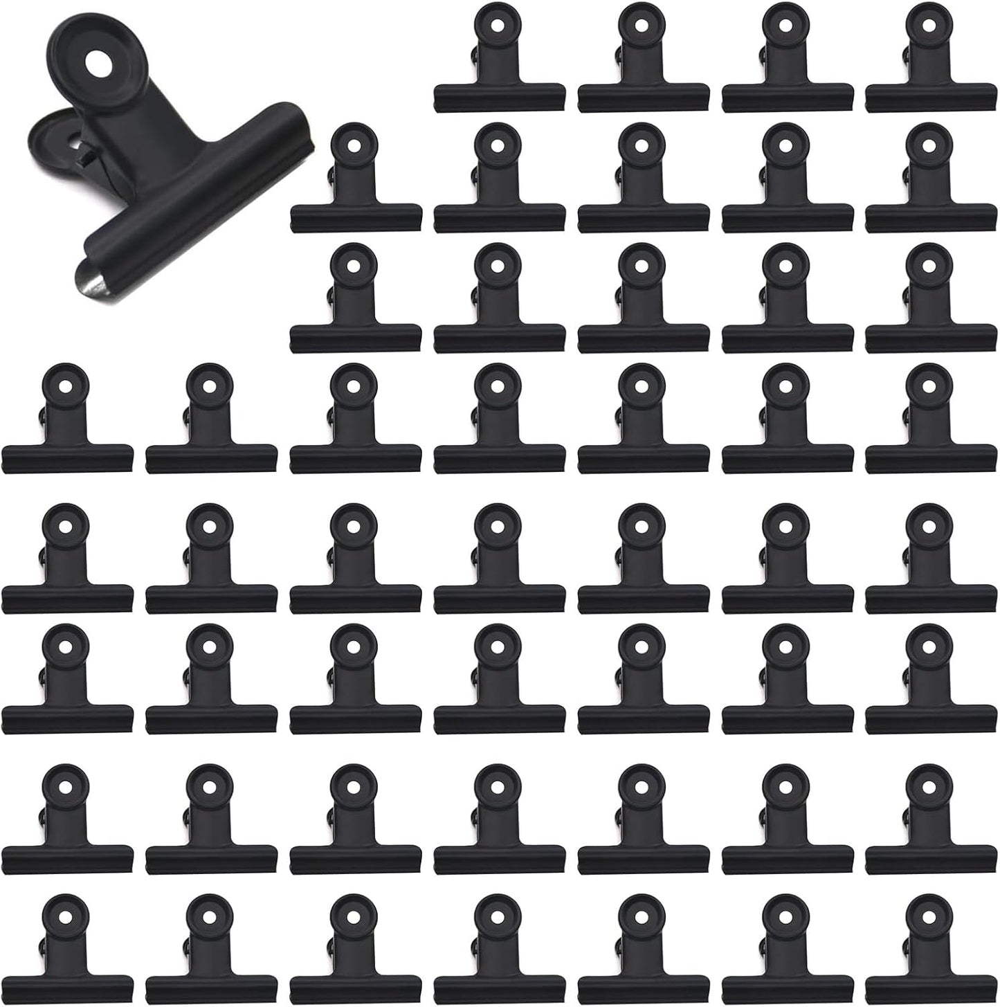 50 Pcs Metal Bulldog Clips, Gold Bull Binder,Mini Metal Paper Clips 0.87 in Hinge Clips Small for Tags Bags, Food Bags,Pictures Photos,Art Work,Office and Home Kitchen,Price Tag (Black)