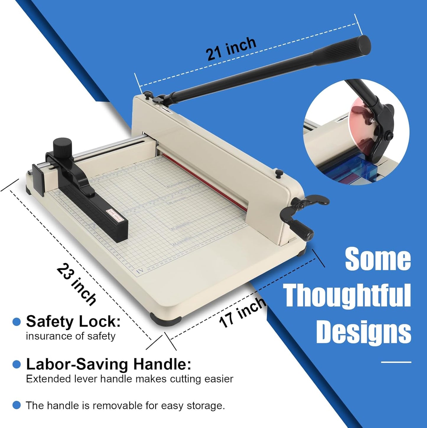Heavy Duty Paper Cutter, 12 inch Guillotine Paper Cutter Industrial-Grade Steel Blade with Safety Lock, Guillotinas para Cortar Papel Paper Trimmer for Office, School, Crafting Cardstock
