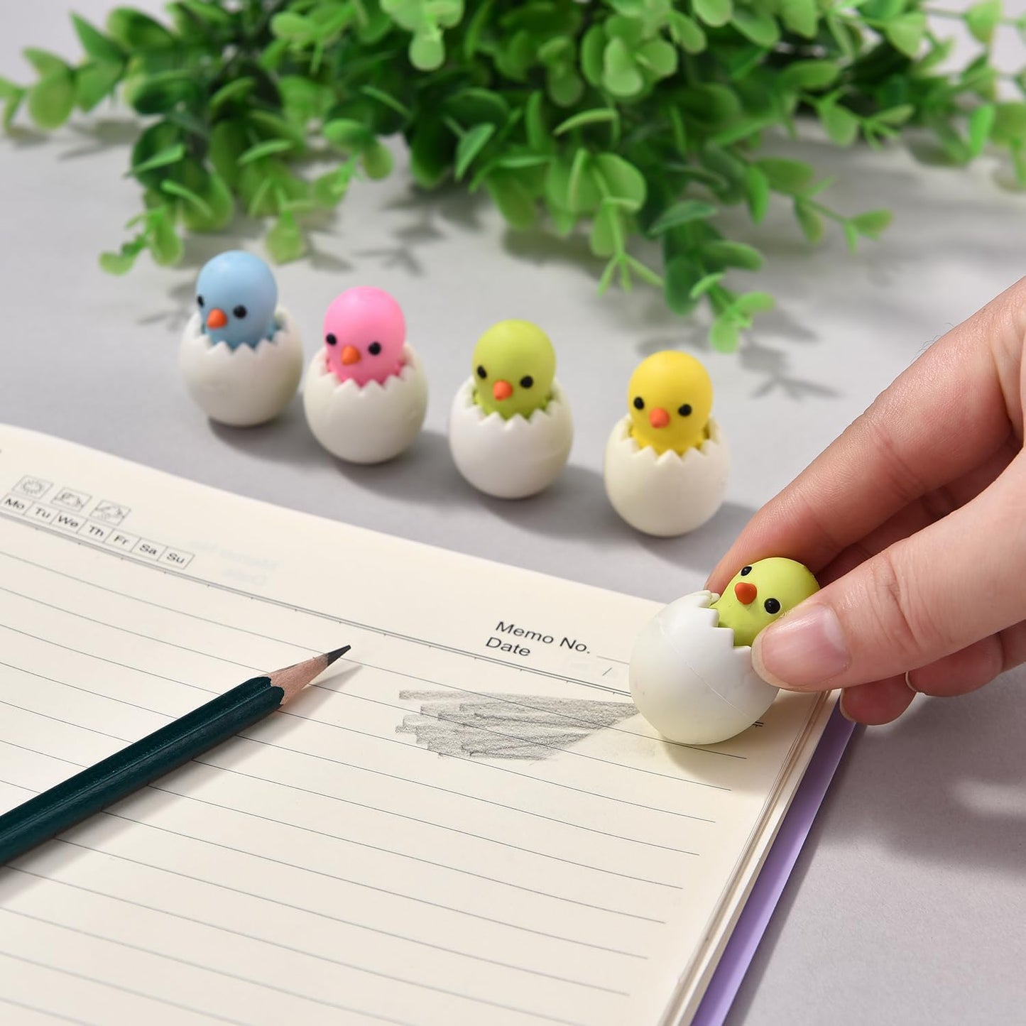 16 Pack Chick Erasers for Kids, 3D Animal Eraser for Boys and Girls, Fun Take Apart Erasers for School Supplies Prize Gifts Party Favors