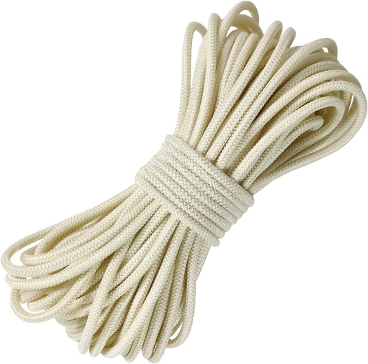 1/8 inch Non-Slip Elastic Band -3mm 15 Yards Soft Elastic Cord Stretch String Braided Thread for Sports Gear, DIY Crafts, Hair Bands, Shoelaces,Apparel Making & Camping Tie Down (Ivory)