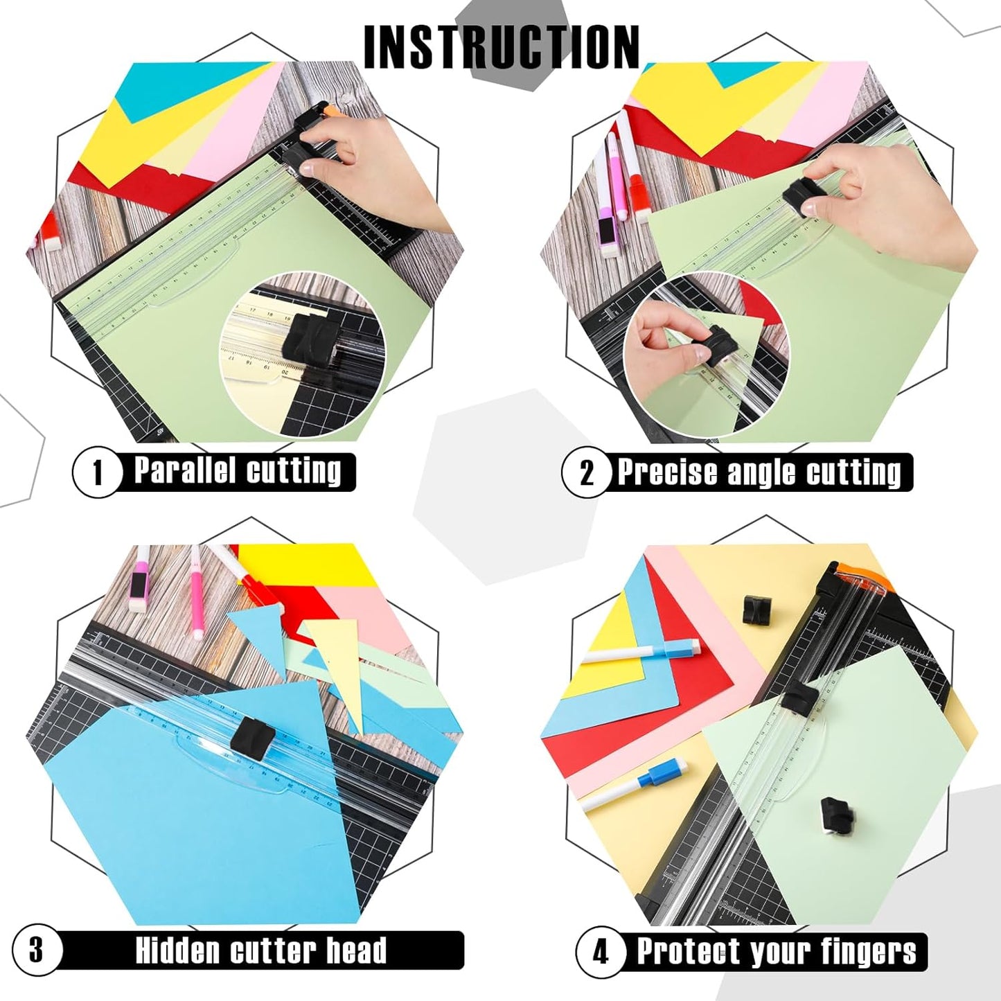 Mudder 10 Pieces Paper Cutter Replacement Blade Cutting Replacement Blades Refill for A4 Black and White Paper Trimmer(Black)