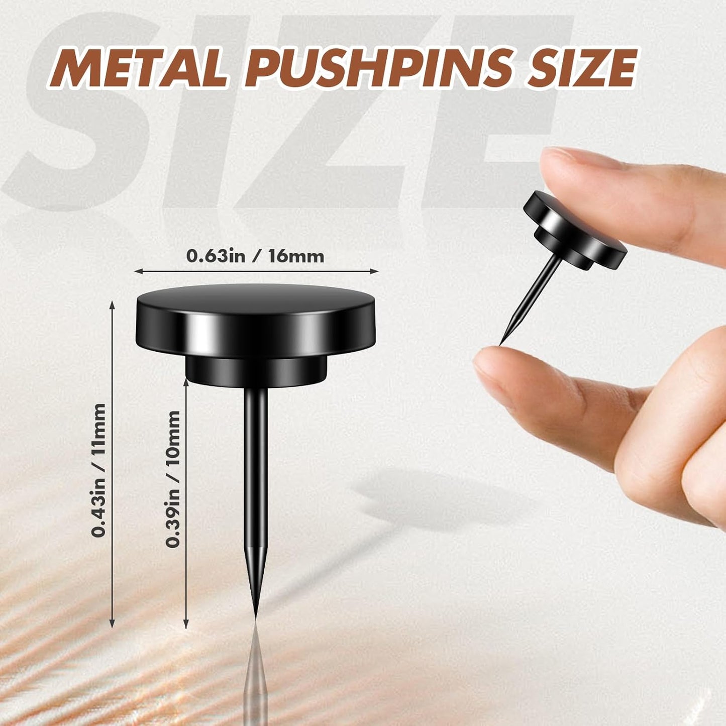 30 Pieces Black Thumb Tacks, Metal Push Pins, Zin Alloy Tacks for Wall, Picture Hanging Hooks, Picture Hangers, Poster Tack, Wall Tacks for Bulletin Boards Decorative