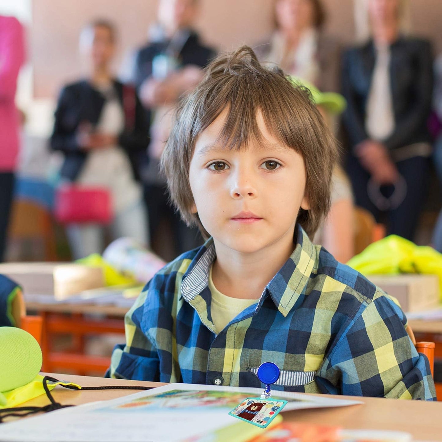 JANYUN 30 Pcs Blue Retractable Badge Reels Badge Holders Reels Clip for ID Badge Holders