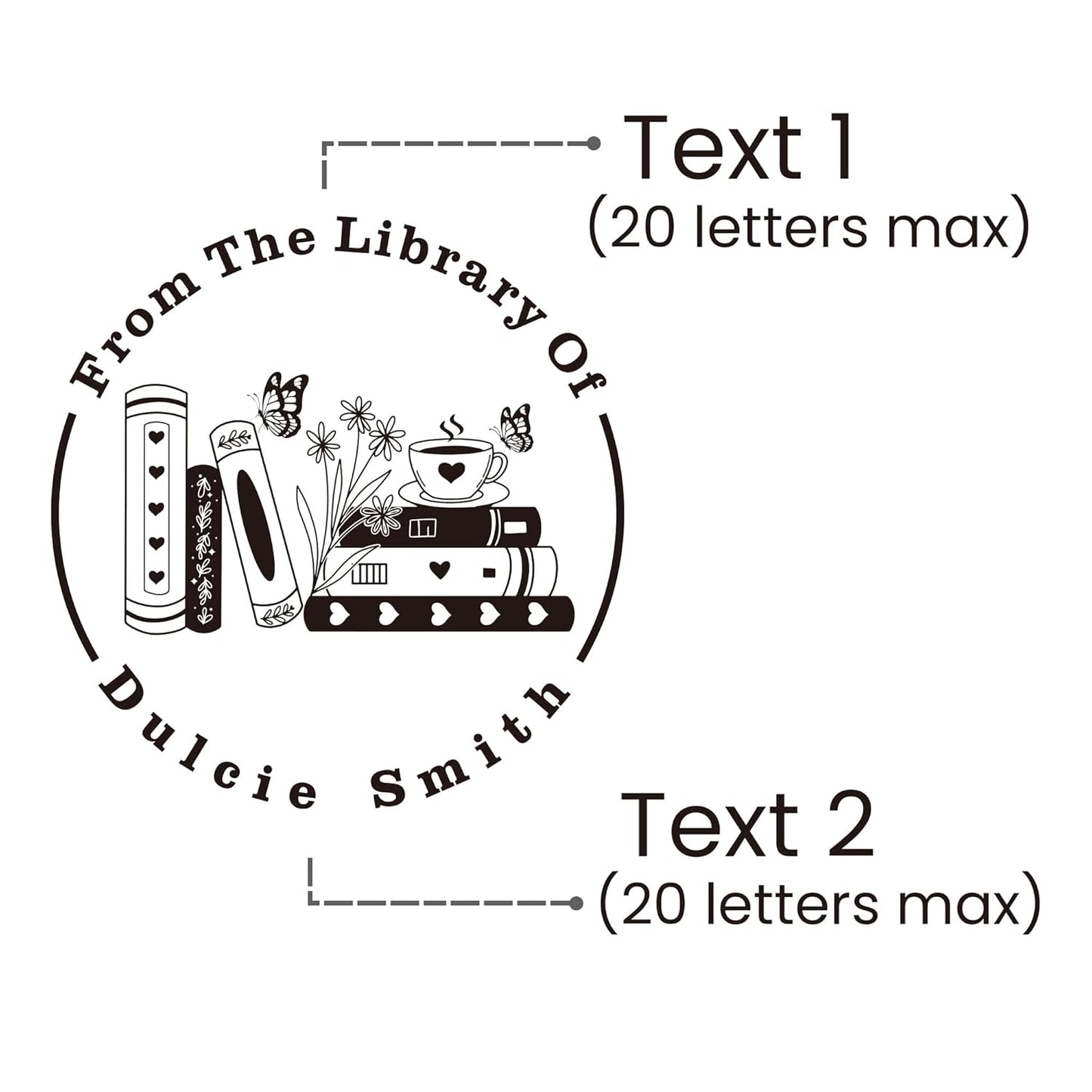Book Embosser Custom Embosser Stamp with Your Name or Design Personalized Library Embosser Stamp Customized Books Business Cards Paper Documents Notebooks etc. (12)