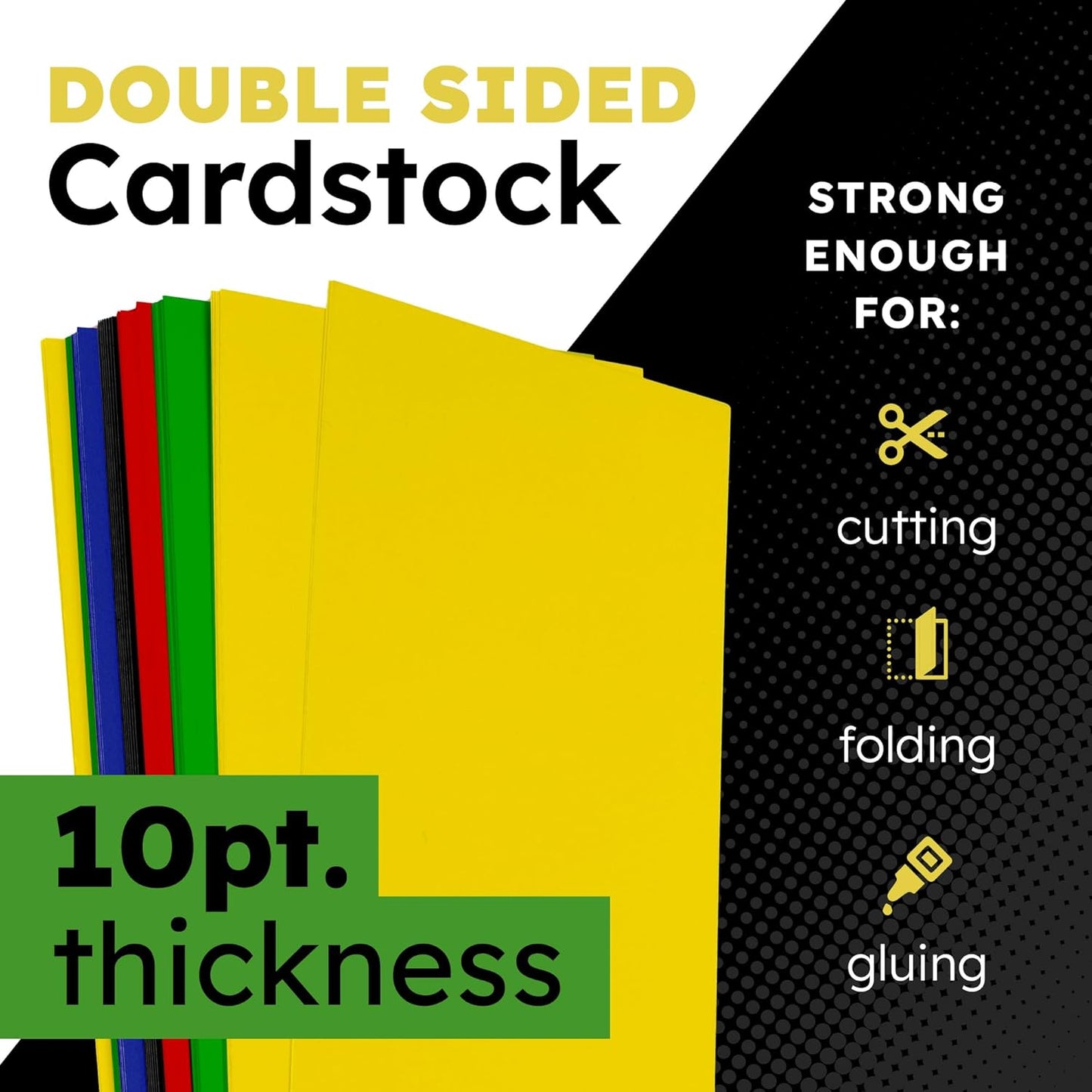 Hygloss Medium Colored Poster Board 11x14 - 100 Assorted Standard Color Poster Boards Bulk Pack - Red, Yellow, Green, Blue, Black - 10 Pt. Thickness Poster Board Paper, Posterboard Multipack 11" x 14"