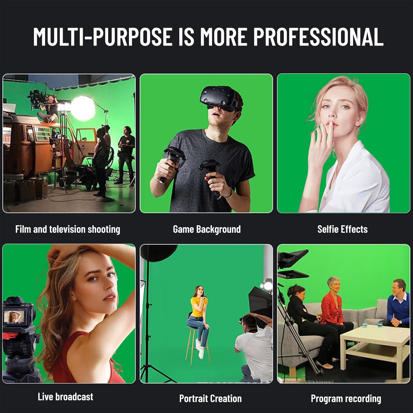 BEIYANG 10 X10 FT Green Backdrop Cloth for Photography, Large Green Screen Background for Photoshoot, Cloth Fabric Curtain Chromakey Video Photoshoot Studio YouTube Conference Streaming