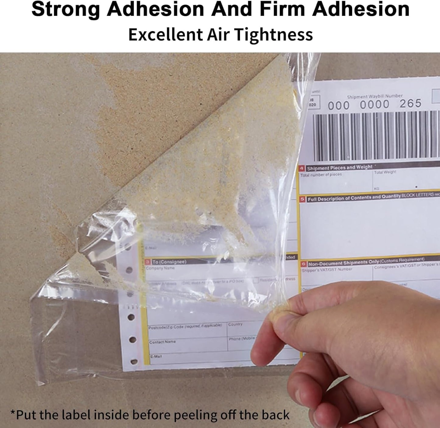 7.5'' x 5.5'' Packing List Pouches, Shipping Label Envelopes Clear Self-Adhesive Top Loading (7.5x5.5 in-200 Bags)