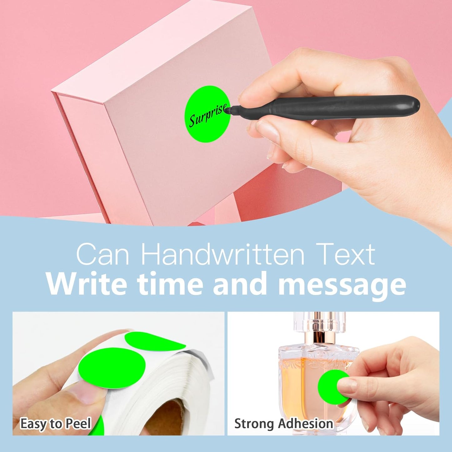 1 Inch Round Color Coding Labels, 1000 Dots Per Roll Fluorescent Green Color Coded Dot Stickers, Round Color Dot Labels for Organizing, Filing, and Storage