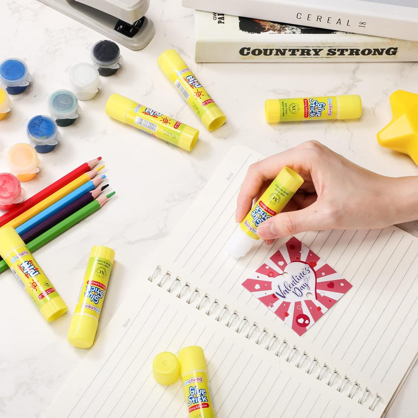 100 Pcs White Glue Stick Washable Glue Stick for Crafts Home School Classroom Students Teachers Employees Scrapbooking Crafting Supplies, 0.32 Ounce