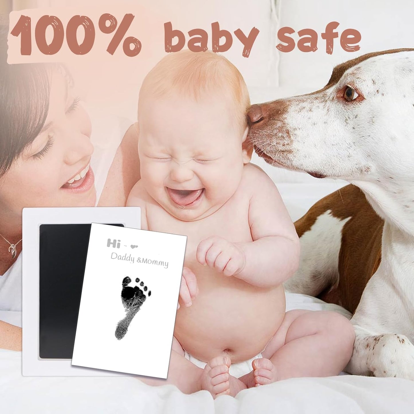 Inkless Baby Hand and Footprint Kit,Clean-Touch Ink Pad Kit,Safe No Mess Printing Infant Hand Foot Stamp,1 Pack Newborn Inkless Print Pads Best Keepsake or Gifts for Family