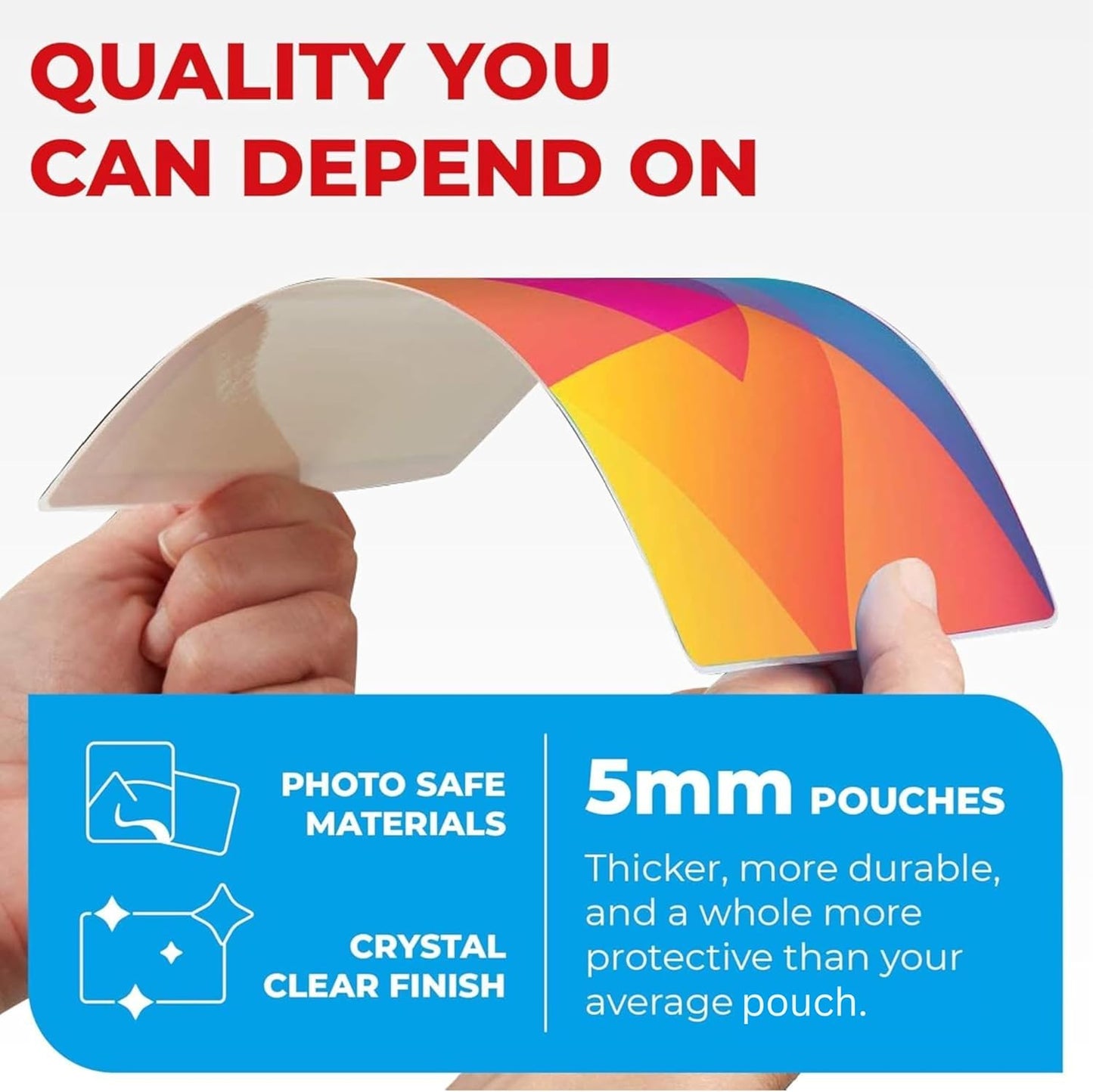 5MIL Thermal Laminating Sheets (100 Count) 4.3x6.3 inch, Card Size Dry-Erase Friendly Laminating Pouches, Compatible with Laminators, Crystal Clear Laminated Finish