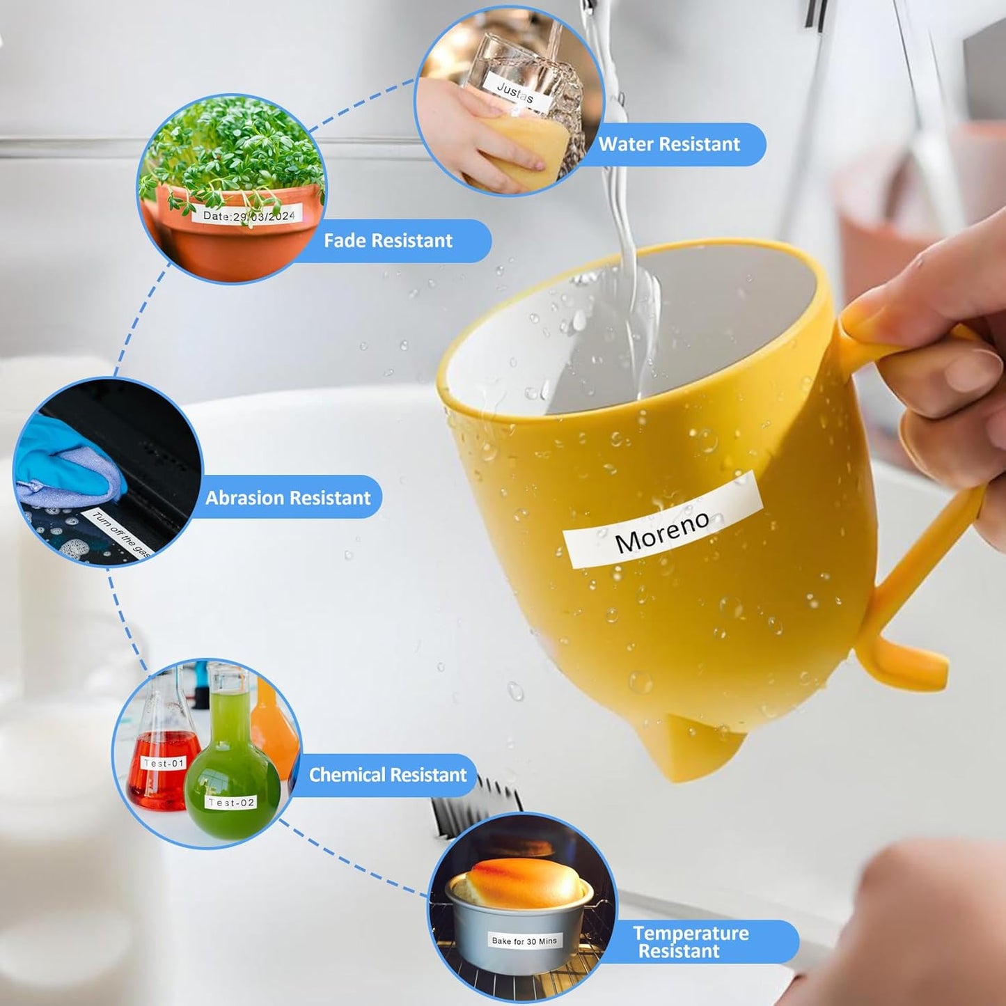 10 Pack Label Maker Tape Replacement for TZe-231 TZe231 Laminated White P Touch Label Tape, 12mm x 8m, Black on White, Compatible with Brother P Touch Label Maker PTD210 PT-H110 PT-D400