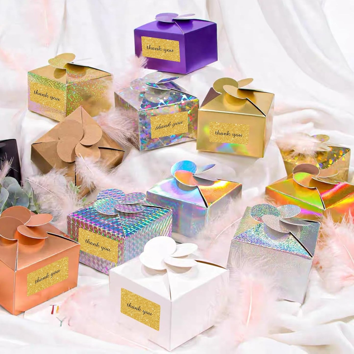 2.25"x1.25" Direct Thermal Labels, Holographic Thermal Printer Labels for Barcode, Self-Adhesive Address Shipping Thermal Label Stickers-1 Roll, 300 Labels, Holographic Gold