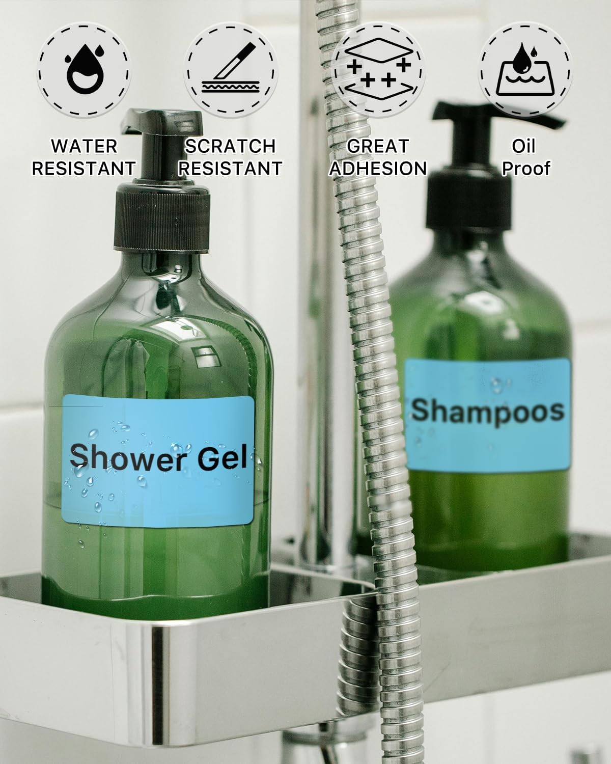 iEager 3" x 2" Thermal Labels, Rectangle Thermal Printer Stickers, Self-Adhesive Durable Sticker with Perforation Line, 500 Labels/Roll, Blue