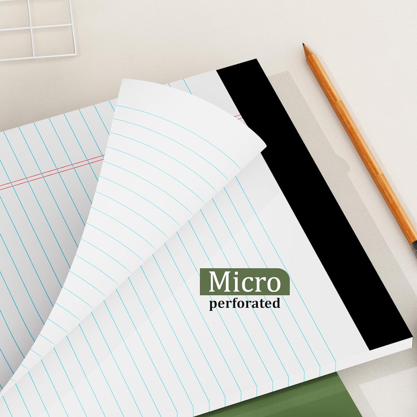 12 Pack of Legal Pads 8.5 x 11.75 College Ruled Notebook White Paper Note Pad Narrow Ruled 30 Sheets Notepads Perforated Writing Pad Clear Print 8x11 Legal Pads Pads of Paper