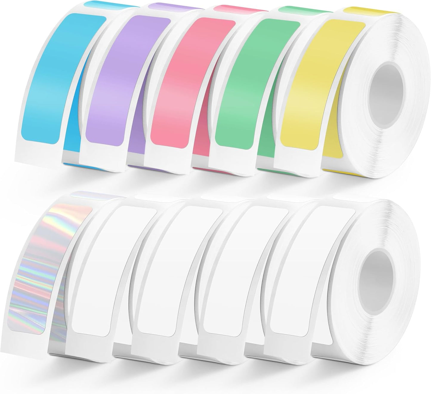 1600 Pcs MIARALA Colored D30 Label Tape, Label Maker Tape-12mm×40mm(0.47"x1.57") Sticker Thermal Paper Self-Adhesive Label Tape for D30 Printer 10 Rolls