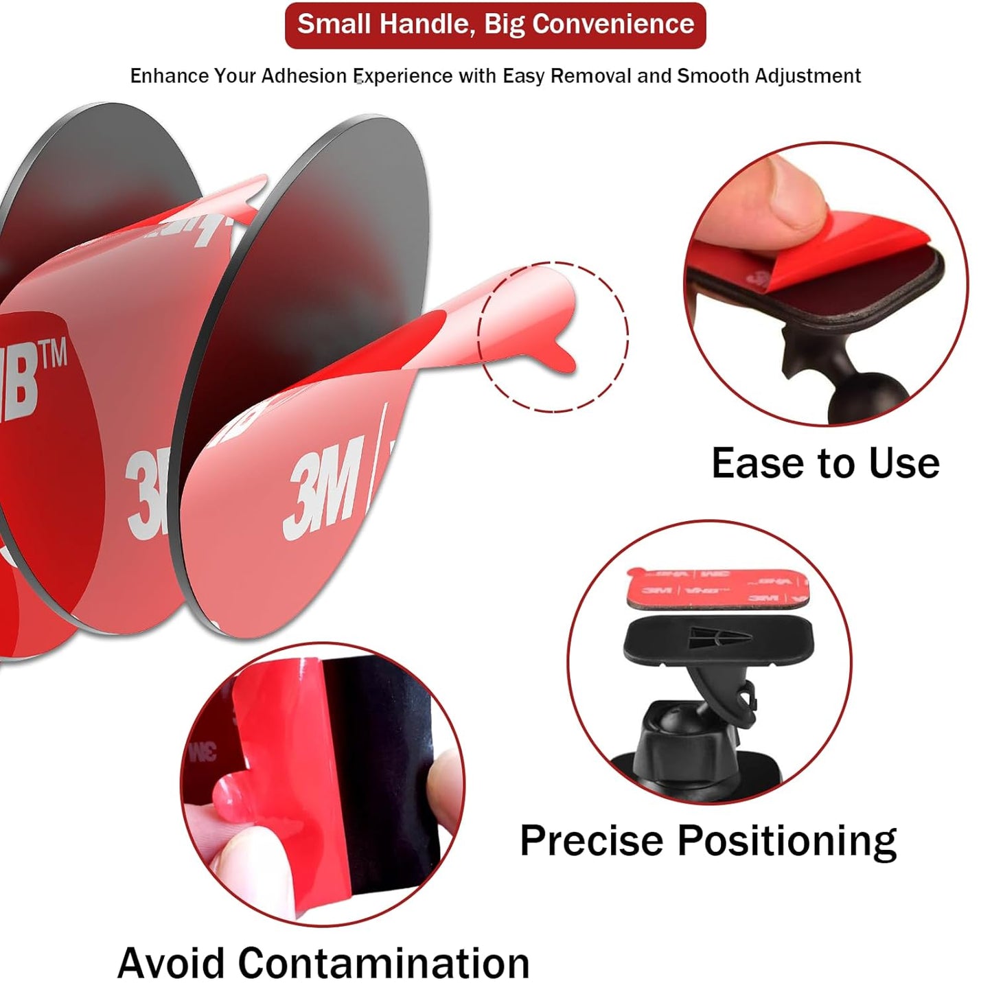 3M 40 PCS 2" Diameter VHB Double Sided Adhesive Pads for Dash Cam Mount, Heavy Duty Adhesive Pads 5925 Strong Adhesive for Car Windshield, Dashboard, GPS, and Camera Holders