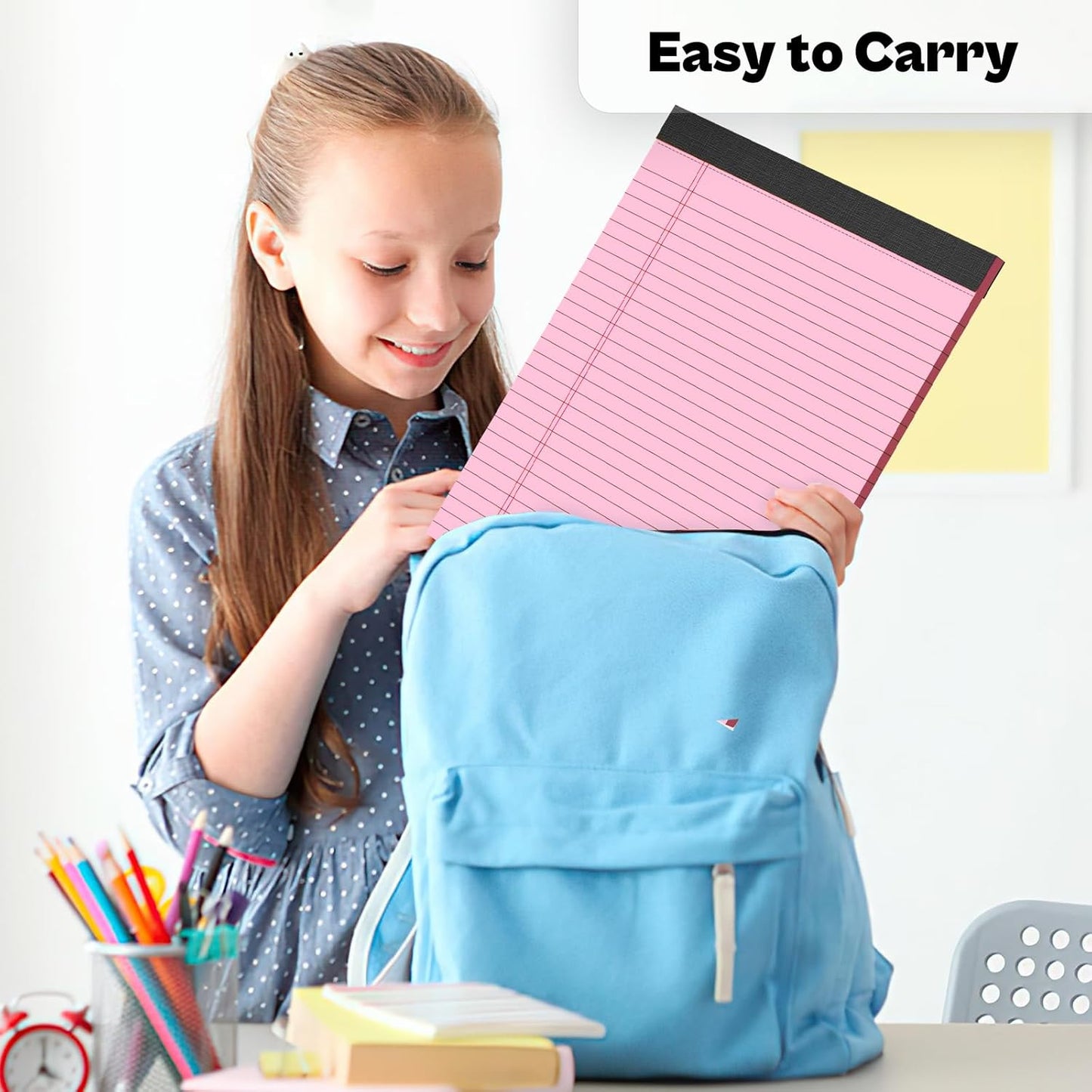 360 Sheets Pink Legal Pads 8.5" x 11" Pack of 12 Note Pads Wide Ruled Lined Paper with Micro-Perforated Writing Notebook 30 Sheets per Pad To-Do List Notepad for School, Office & Home Supplies