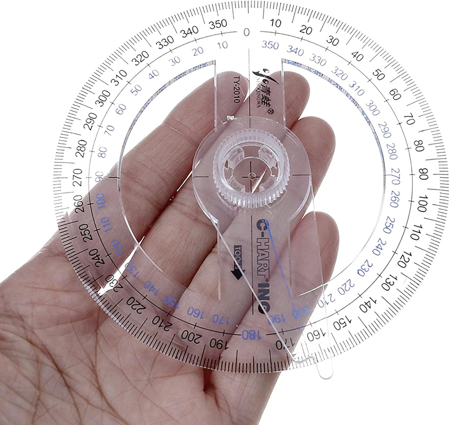 360° Protractor Pack of 2 Protactors Plastic Protractor Math Protractors Clear Protractor Ruler Drafting Tools Circle Protractor for Geometry