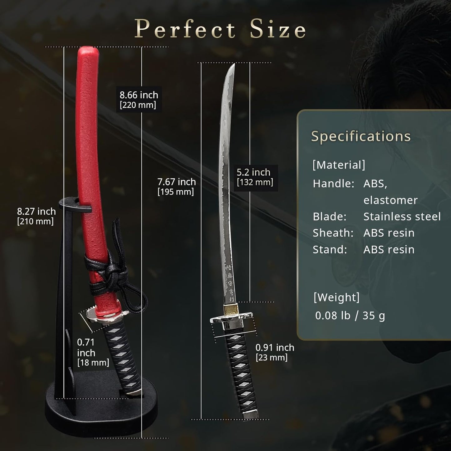 Mini Japanese Samurai Katana Sword Paper Knife Letter Opener 8.3 inch Made in JAPAN (Date Masamune)