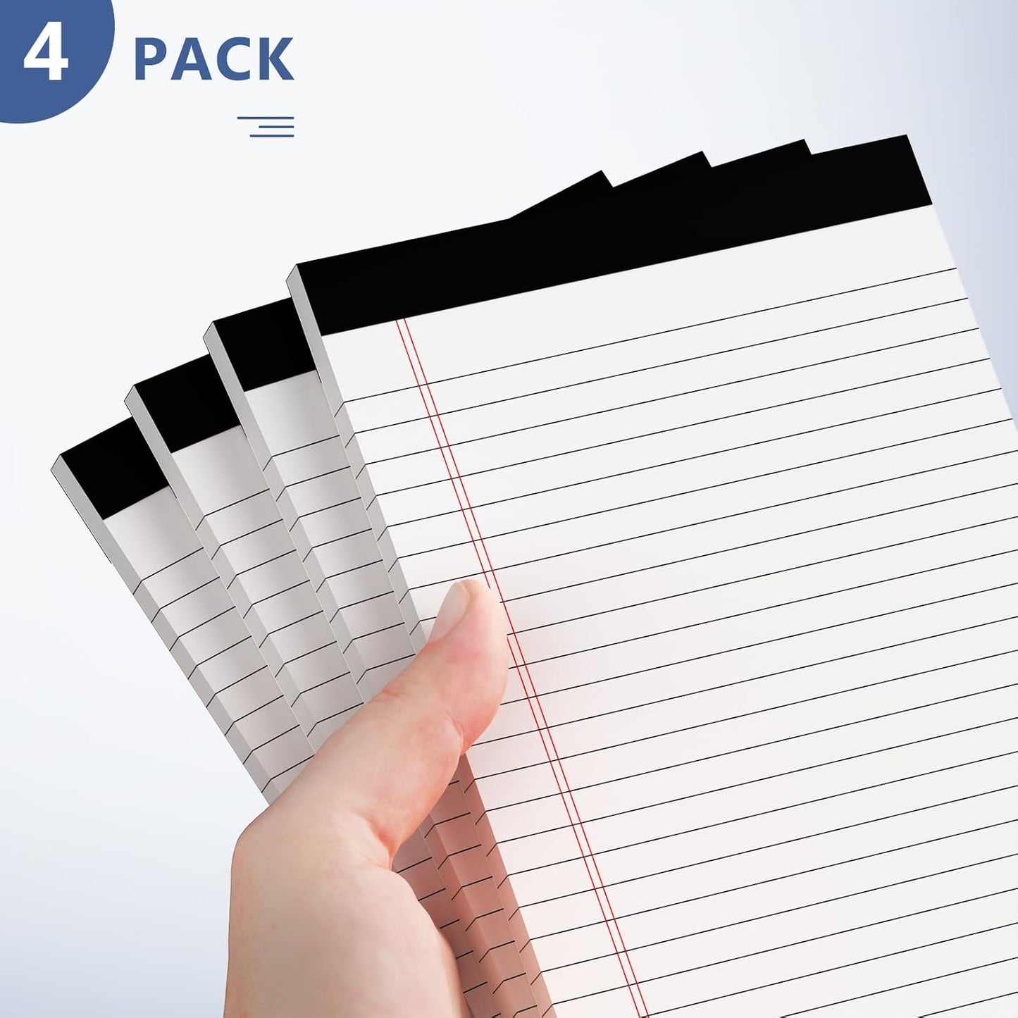 5" x 8" Note Pads 4 Pack of Legal Pads 21lb Notepad College Ruled Legal Pad 30 Sheets Perforated Small Writing Pads Double-Side Printed Pad of Paper for School, College, Office