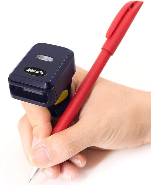 Alacrity Wearable 1D/2D Wireless Barcode Scanner,3-in-1 Mini Ring with Bluetooth,2.4GHz Wireless,and Wired USB Connectivity for PC,Laptop,Tablet,Phone