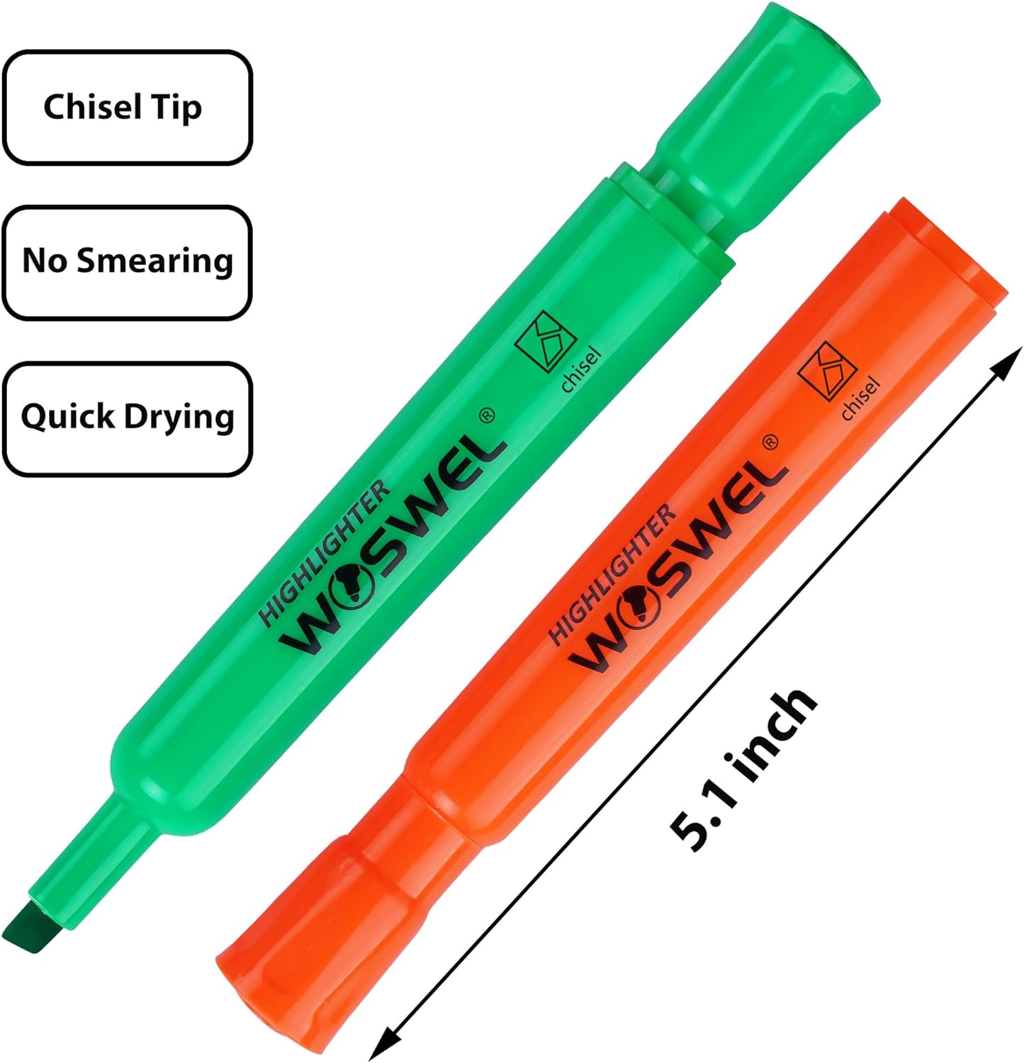 Highlighters Bulk, 72 Pack Tank Style Highlighters Assorted Fluorescent Colors Set, 6 Bright Colors Chisel Tip Highlighter Markers for Kid and Adult Coloring, Highlighting as School Supplies