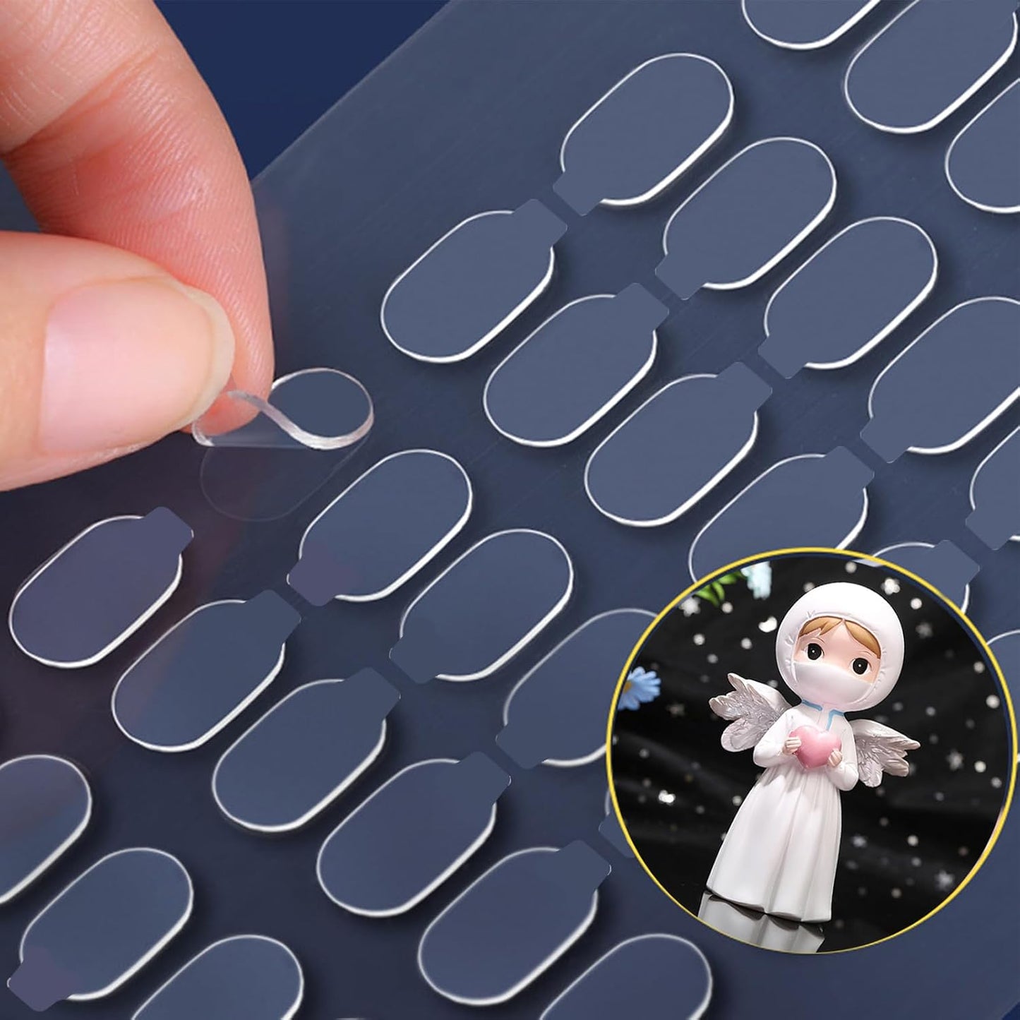 Adhesive Stick dots Two-Sided Sided Mounting Putty Stick Tack for Wall Hanging Crafts Balloons Festival Party Decorations,Clean Removable(0.31"*0.53"-600)