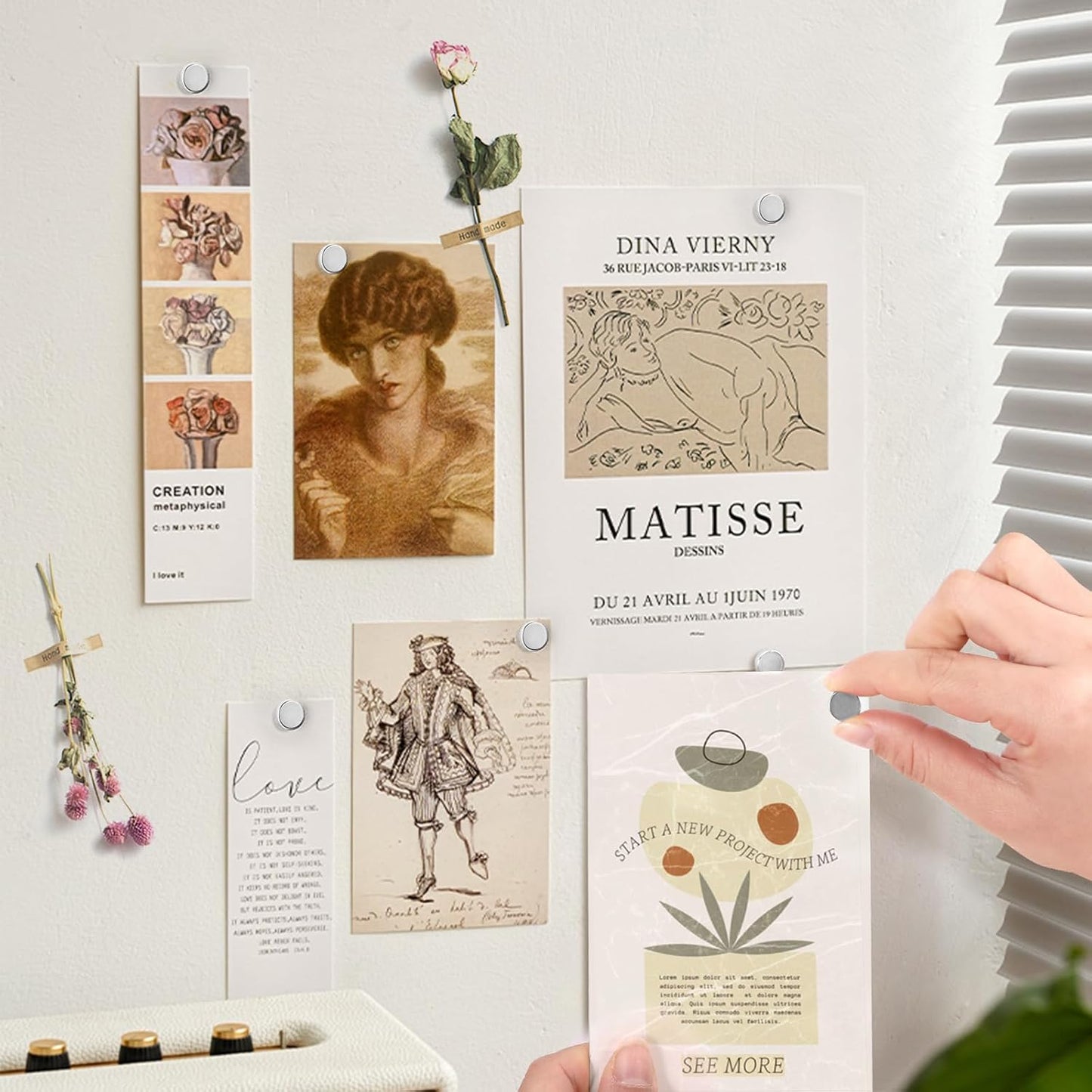 36 Pack Magnetic Pushpins, Silver Magnet Thumb Tacks, Metal Magnet Tacks, Decorative Pushpin Clip, Push Pins for Bulletin Board, Cork Board, Wall, Photo