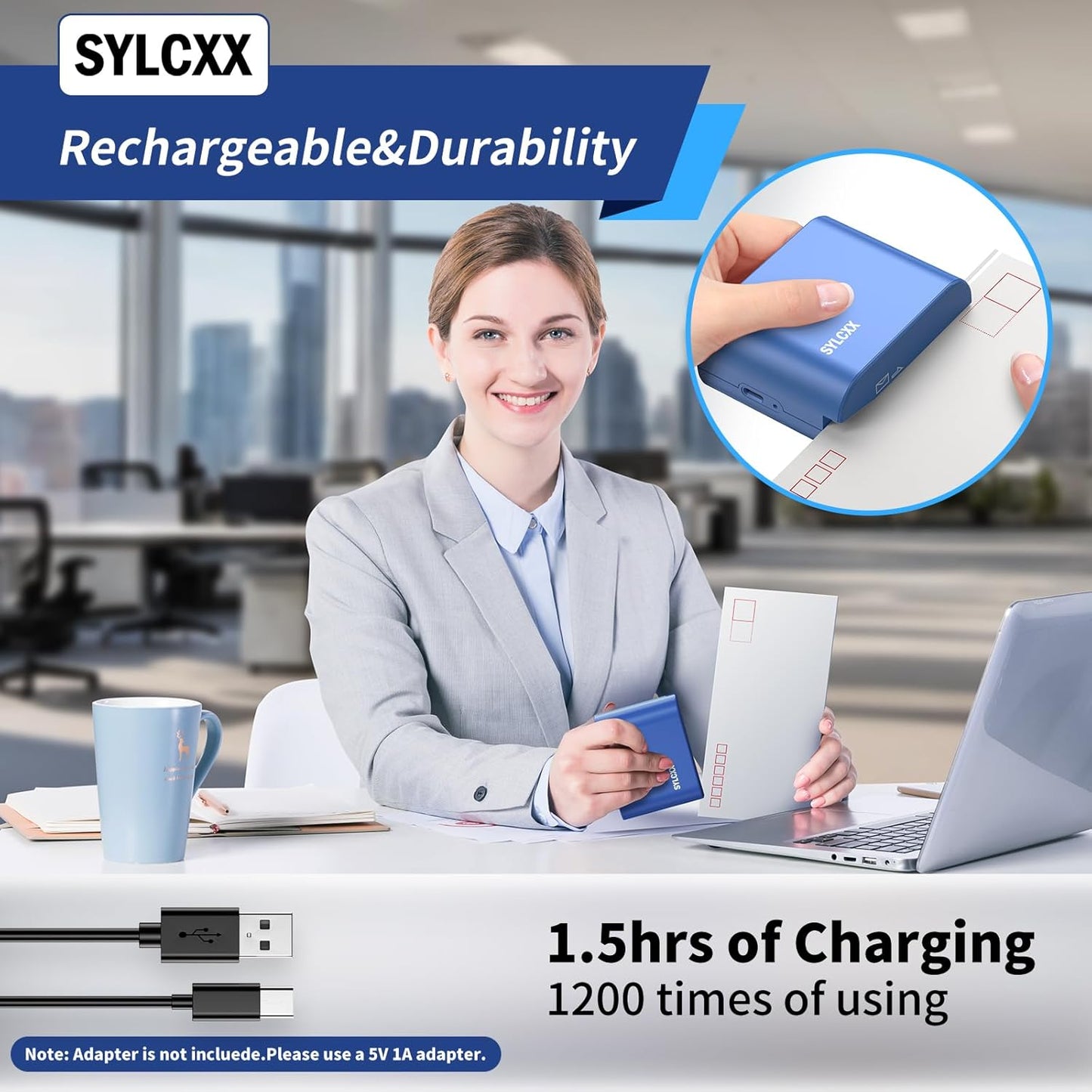 Rechargeable Electric Letter Opener - Electric Envelope Opener, Letter Openers Envelope Slitter for Office & Home Desks, Mail Openers with Safe Cutting and Portable Design