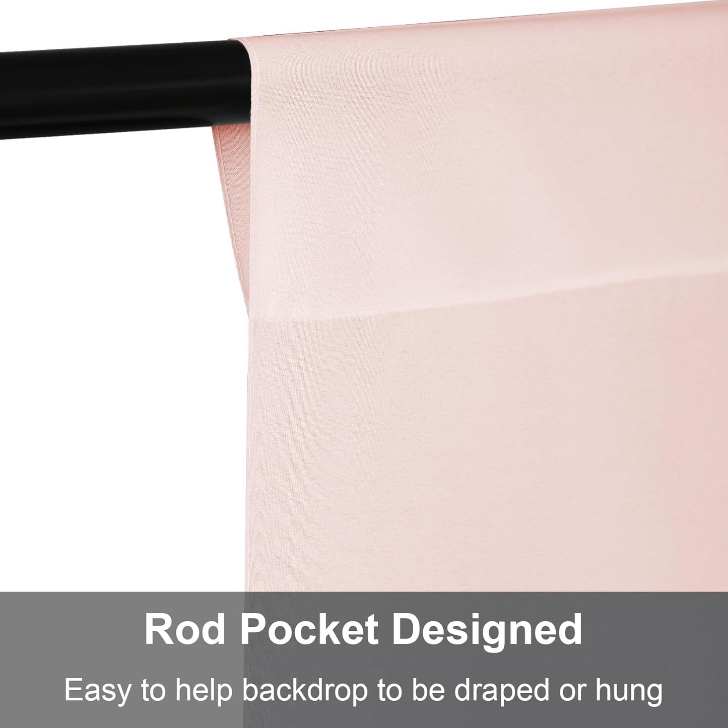 Joccun 6X9FT Blush Pink Backdrop Background for Photography,Polyester Backdrop Curtain Background Screen for Photography,Photoshoot,Video Recording,Studio(6X9ft,Blush Pink)