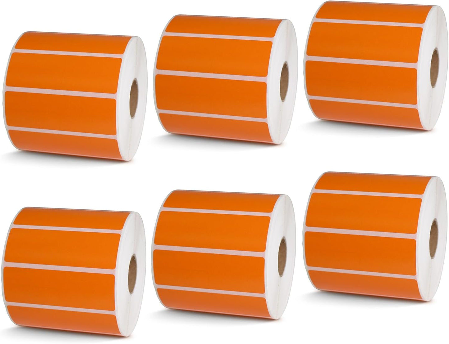 BETCKEY - 3" x 1" UPC Barcode & Address Labels Compatible with Zebra & Rollo Label Printer,Premium Adhesive & Perforated[Orange, 6 Rolls, 8250 Labels]