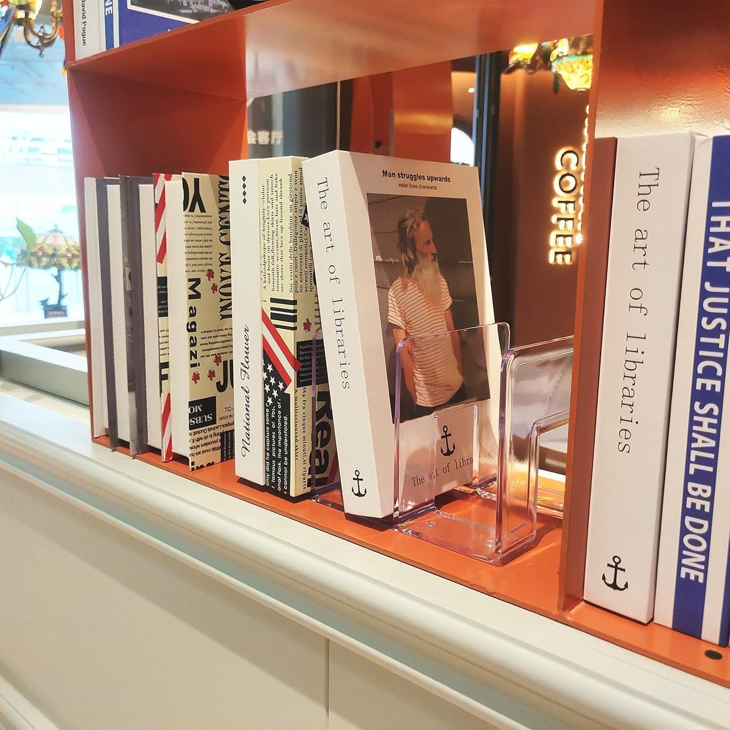 YAGELI Clear Acrylic Purse/Handbag Organizer - 3 Sections Divider for Closet Storage - Sturdy Organizer Rack for Purses, Handbags, and Clutches(2Pack-3Sections)