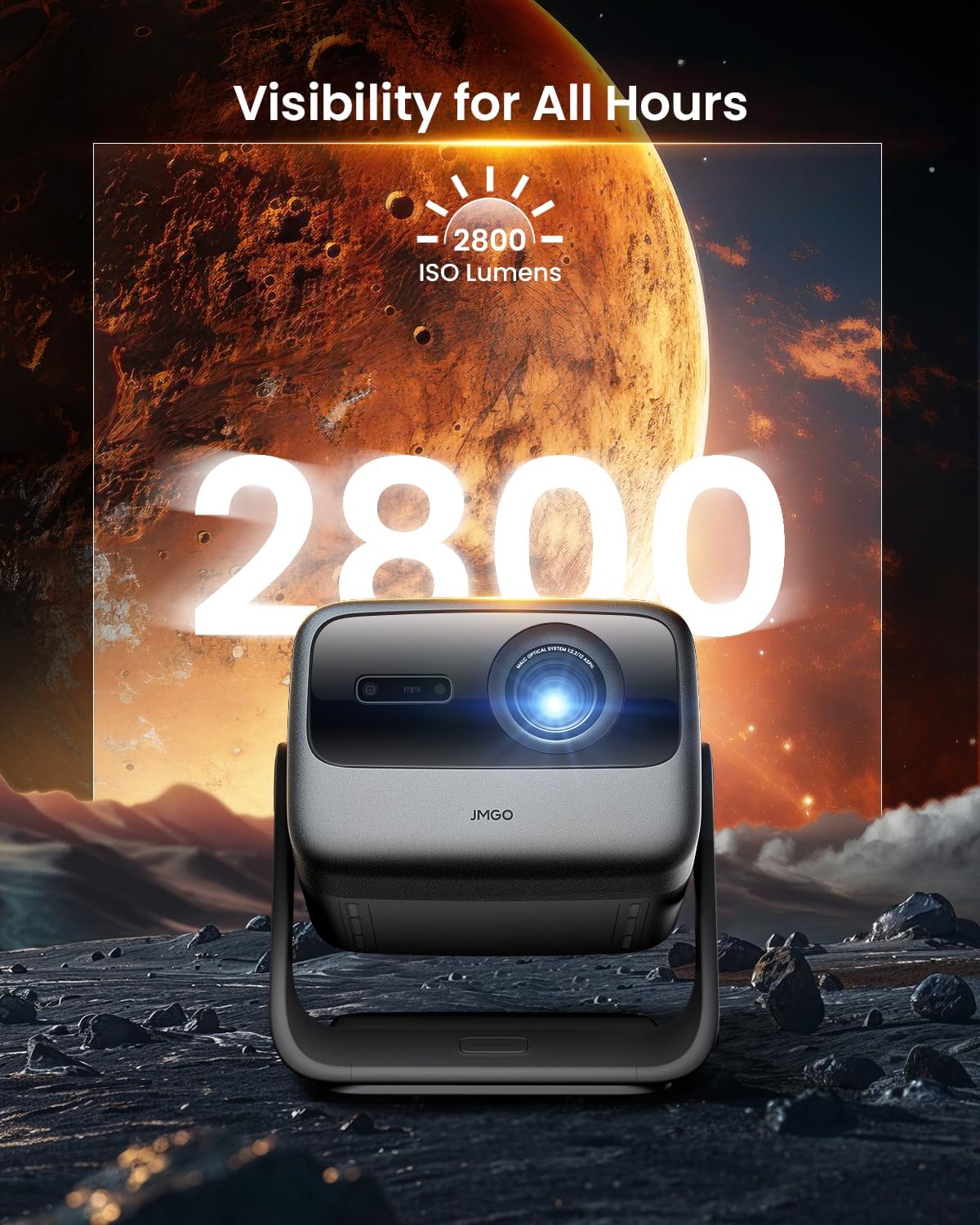 JMGO N1S Ultra 4K Triple Laser Projector with Ceiling Mount