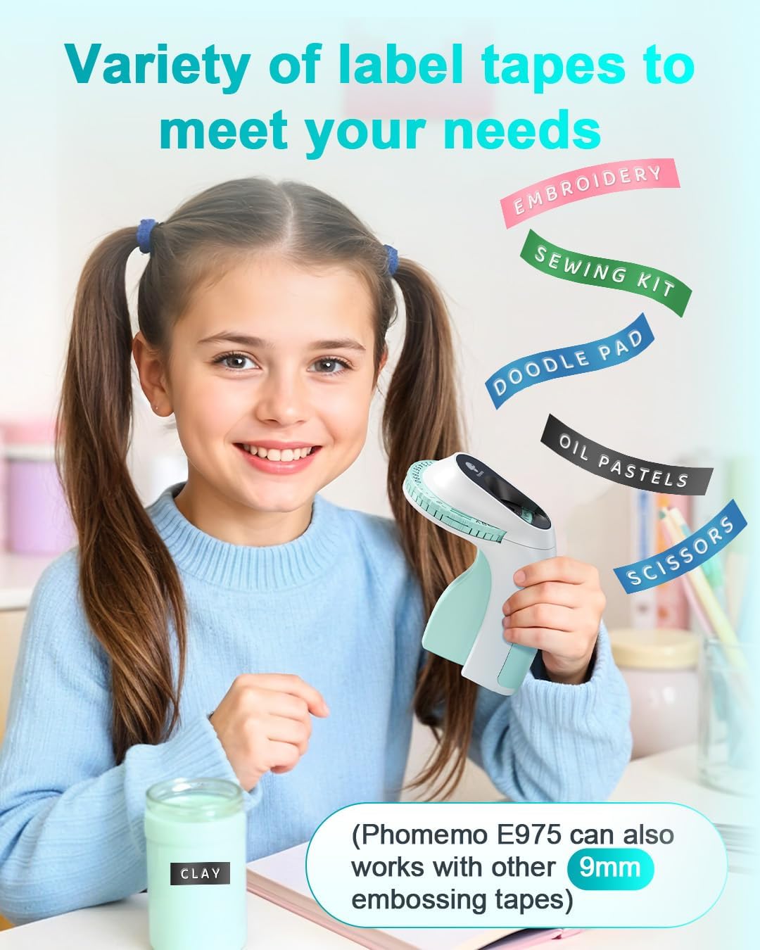 Phomemo Embossing Label Maker Machine with 6 Rolls Embossed Label, 3D Vintage Label Makers, Retro Embosser Labeling, Old School Emboss Labeler Ideal for Home, Kitchen, Office & DIY Crafts (Green)