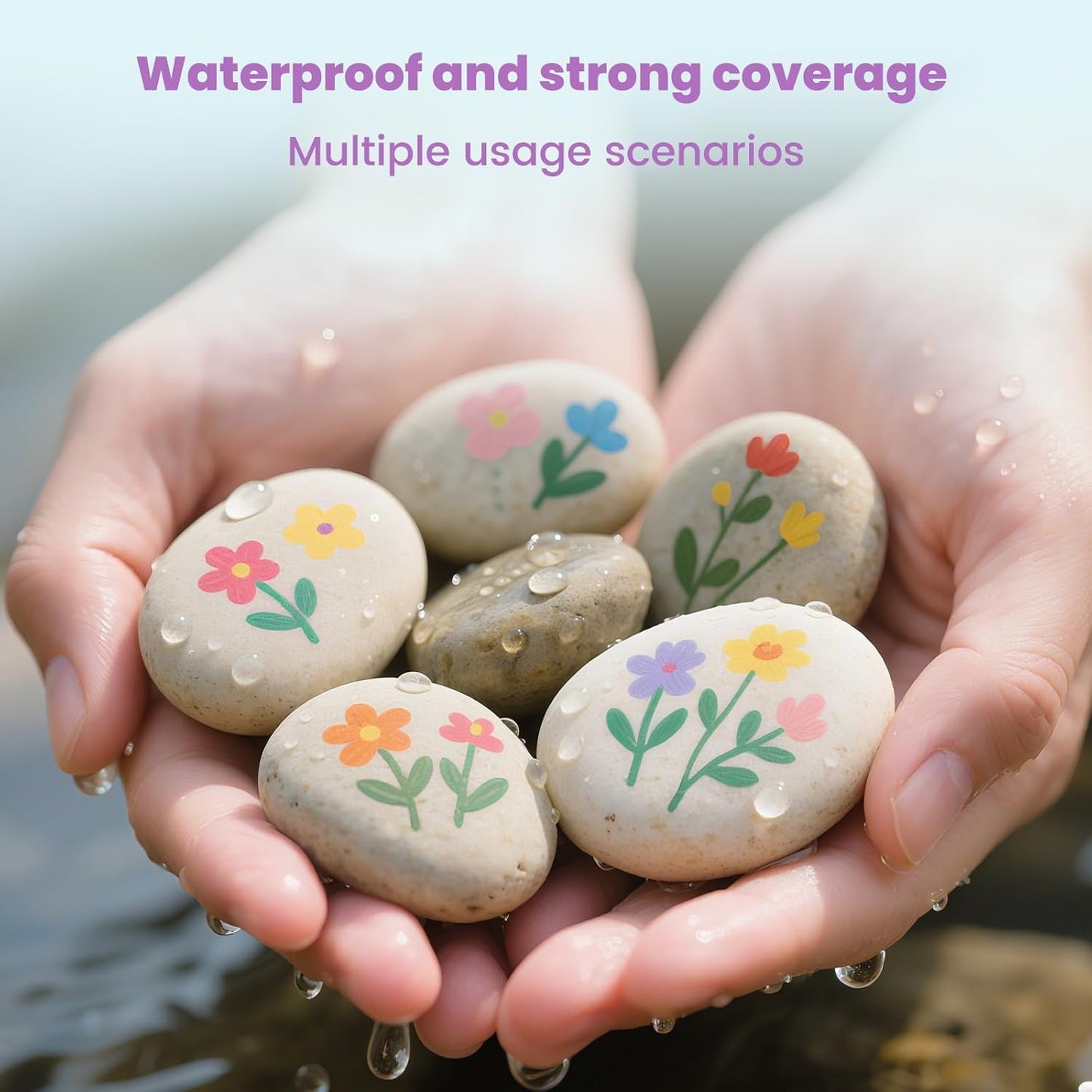 Acrylic Paint Markers 40 Colors 20 PCS Dual Tip Acrylic Markers for Adult Coloring Books No Bleeding Ideal for Glass,Ceramic,Wood,Canvas,Stone,Fabric, Rock Painting, Art Supplies