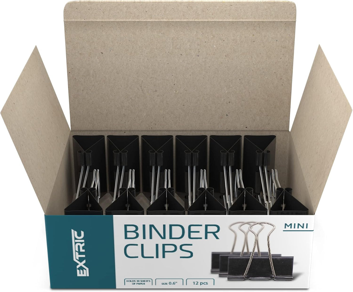 Binder Clips - 24 Mini Binder Clips, 0.6 Inch Black Paper Clamps, File Clip for Home, Office and School Supplies