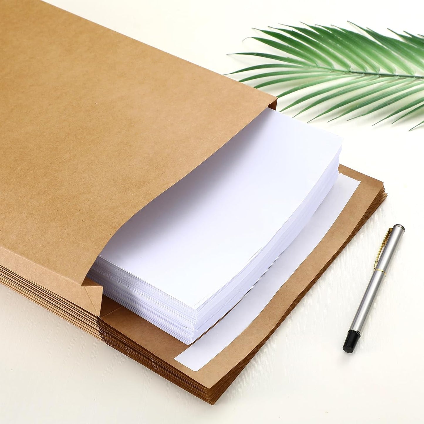 25 Pcs Catalog Envelopes Large Kraft Envelopes 10 x 15 Inches Large Mailing for Office Home Documents Magazines Photos Storage Organizing(Brown Kraft)