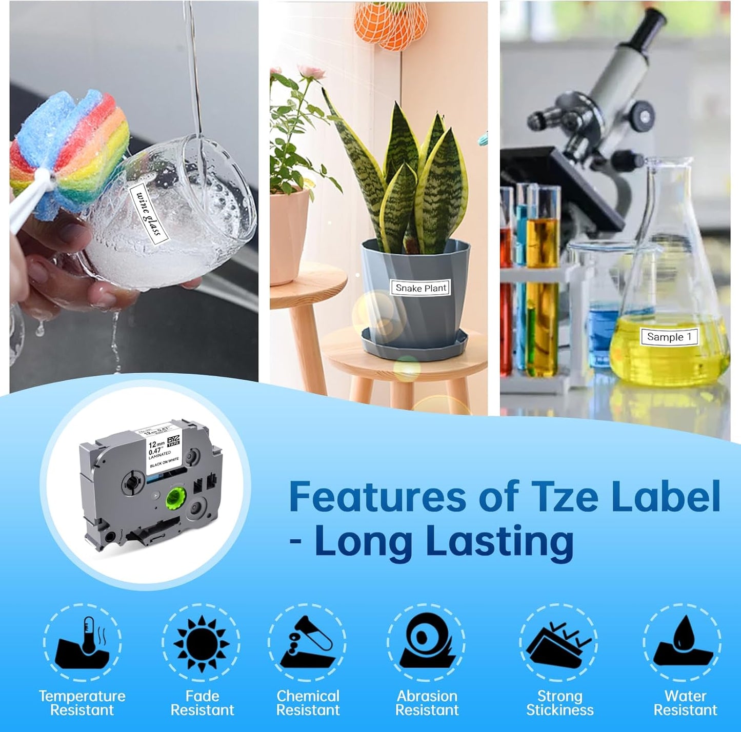 20Pk TZe-231 Tapes Replacement for Brother P Touch Label Tape TZe/TZ Tape 12mm 0.47 Laminated White TZe231 Compatible with Brother PT-D210 D220 D400 H110 1280 1290 1880 2040, 8m(26.2ft)