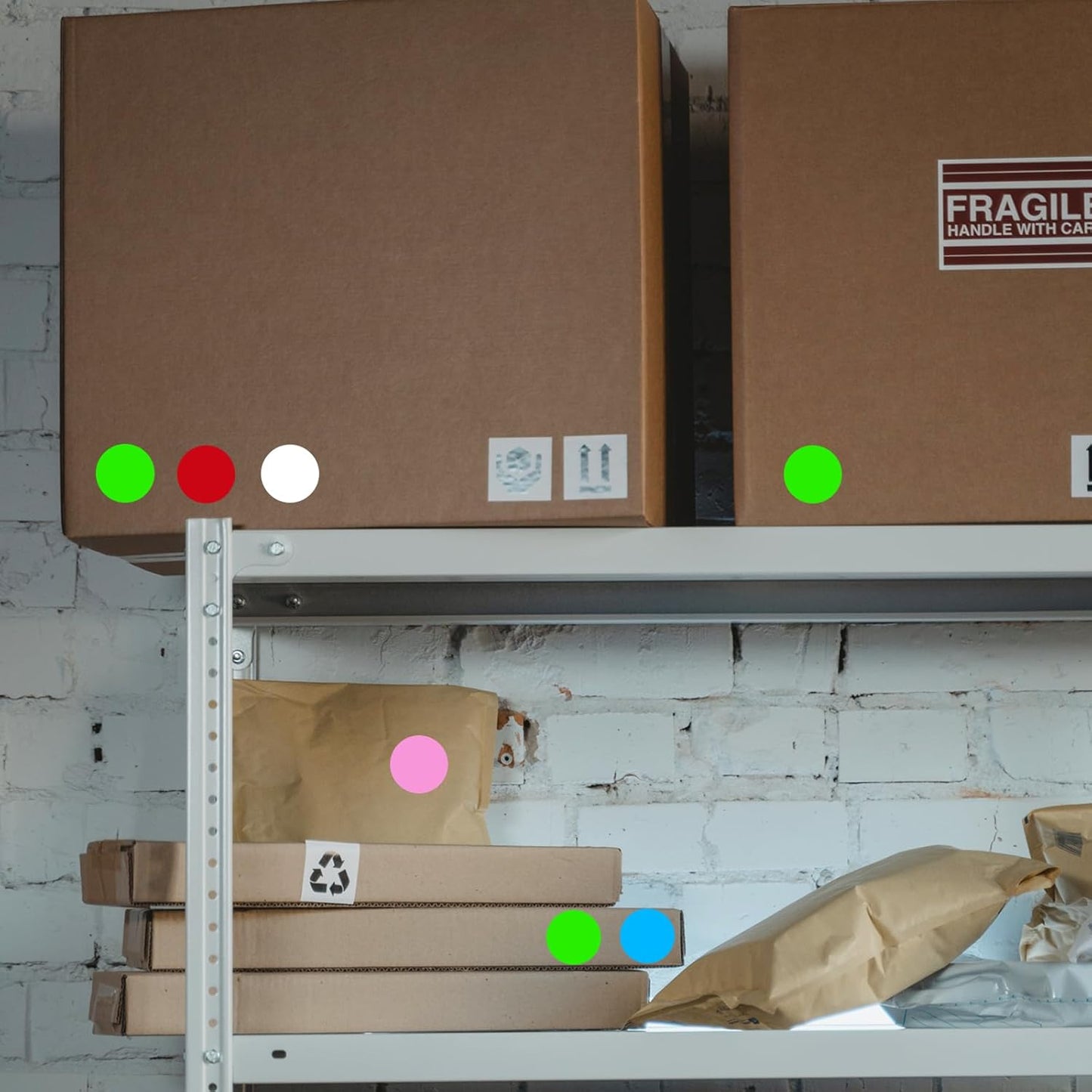 1 Inch Round Label Removable Color Code Dot Stickers,Garage Sale Sticker Price Tags Blank Yard Sale Circle Dot Stickers Writable (1050 Pack,Fluorescent Green)