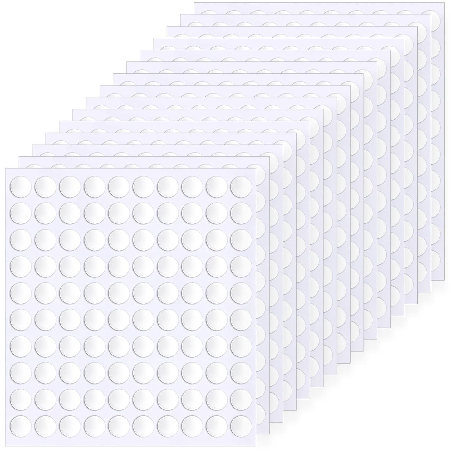 1500 Pieces Double Sided Adhesive Dots Clear Sticky Tack Tape Removable Stickers Acrylic Round Putty Waterproof Sticky Dot for Balloon Craft DIY Art Office Supplies (10mm, 1500)