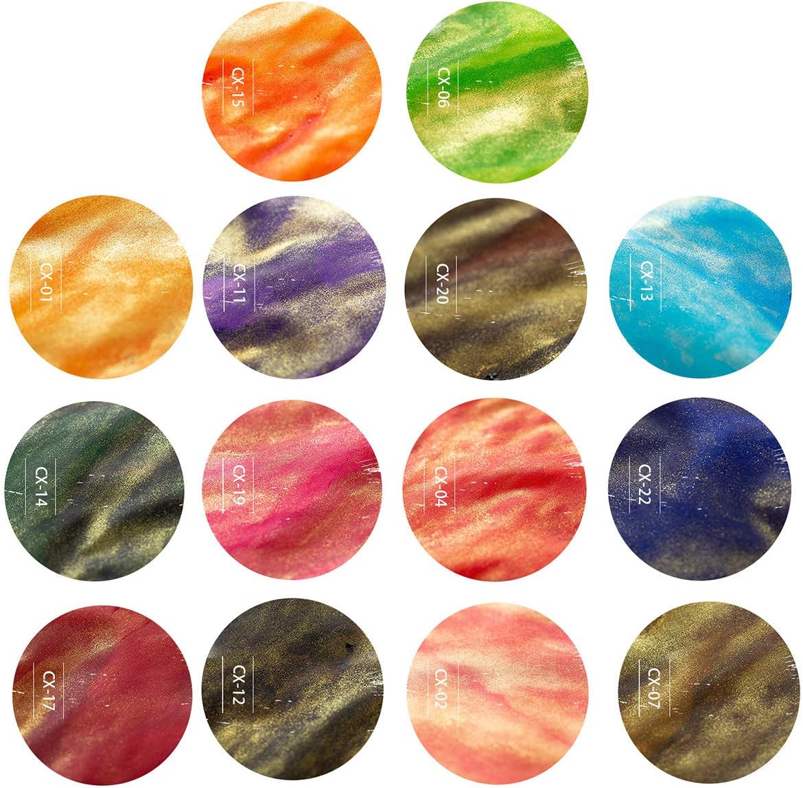 AXEARTE Glass Dip Calligraphy Pen Set, 18-Pieces 14 Color Inks, Pen Holder, Cleaning Cup, 2 Crystal Glass Pens for Art, Writing, Drawing, Signatures, Gift for Kids and Artist