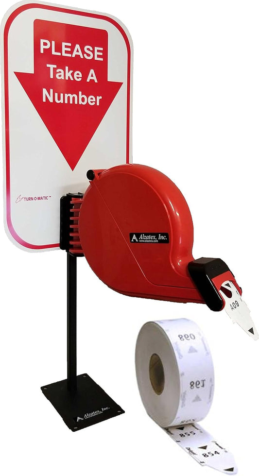 3 Digit Take-a-Number T80 System (Includes 1 Free Roll of 3-Digit Tickets)