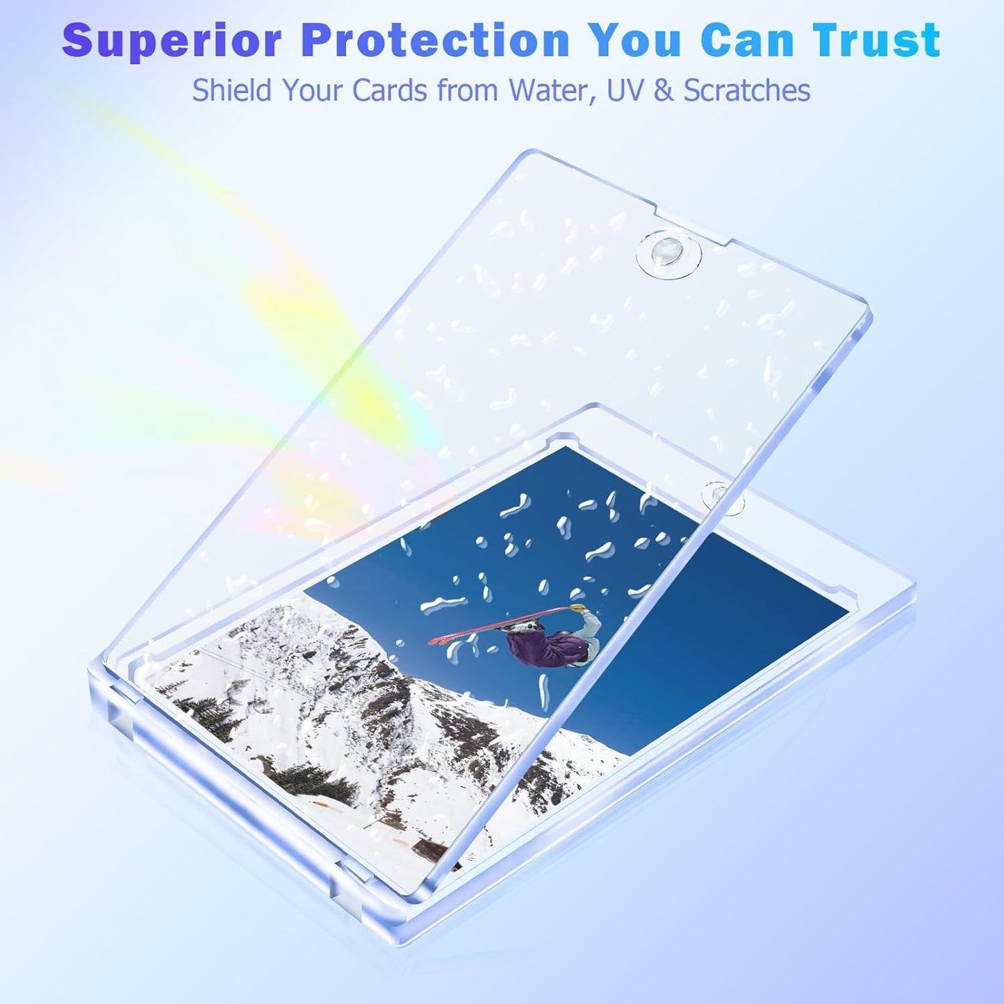 300ct Magnetic Card Holder for Trading Cards, 35 PT One Touch Card Sleeves, Hard Plastic Card Protectors Top Loaders Display Case for Baseball, Football, Sports, Game, TCG, MTG, YUGIOH