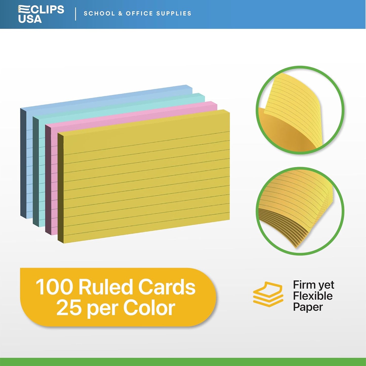 Index Cards 3x5 Bulk (6000 Cards, Pastel), Colored Flash Cards For Studying, Note Cards, Flashcards, Notecards, 100 Per Pack, (60 Pack)