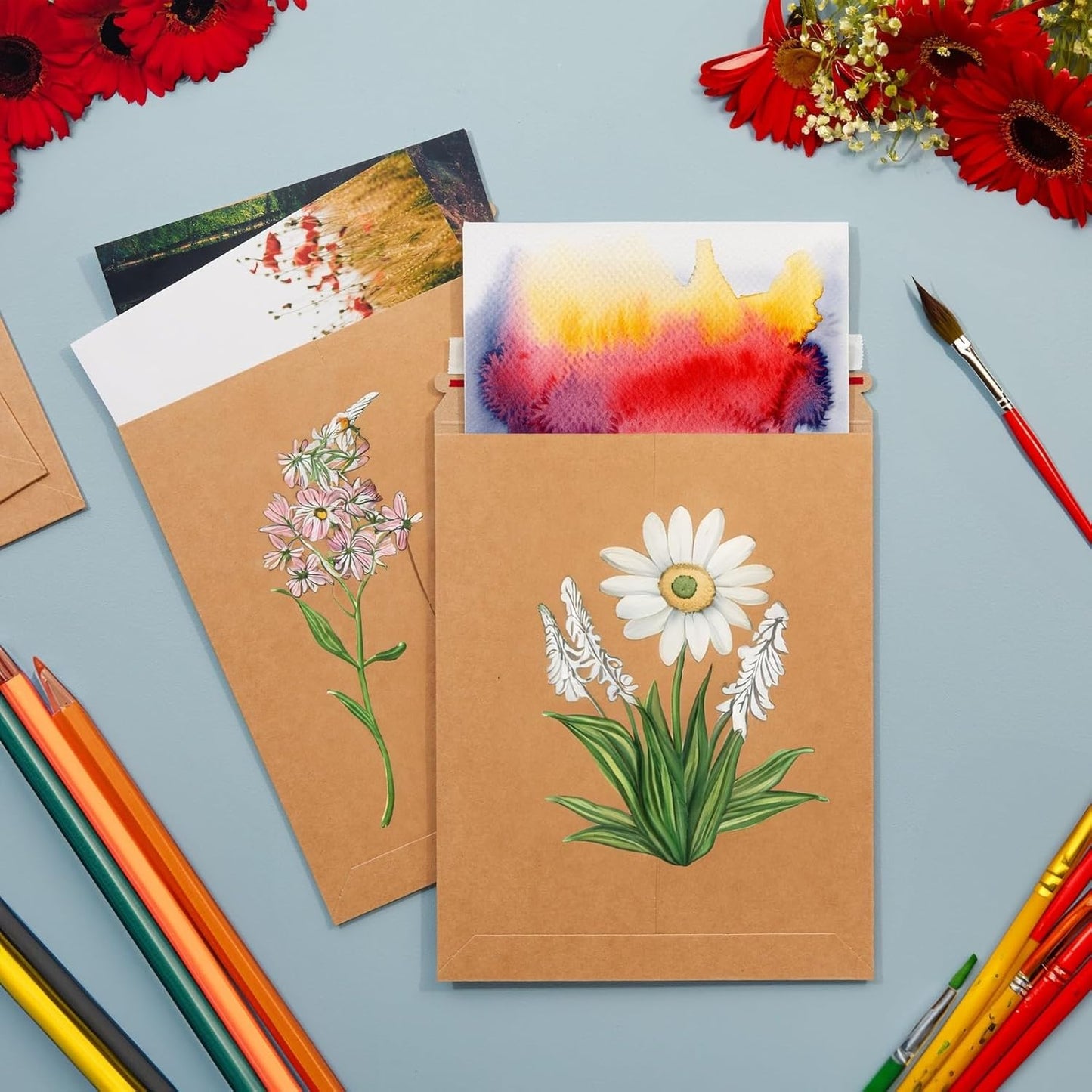 Juvale Comic Book Mailers - 9 x 11.5 in, Kraft Brown, 25-Pack, 450 GSM - Flat Cardboard Comic Mailers with Peel & Seal Closure - Non-Bendable Stay Flat Photo & Document Protection