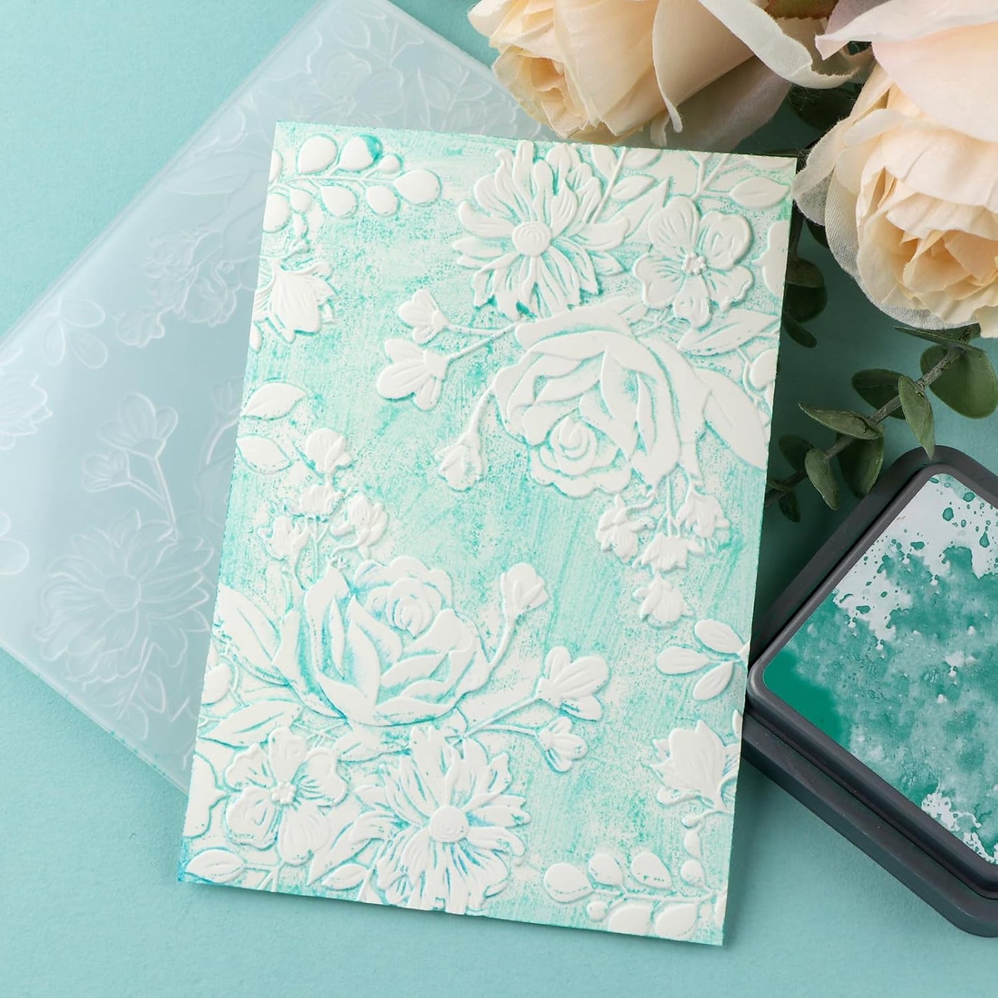 BAOFALI 3D Flowers Embossing Folders for Card Making,Embossing Template Paper Card Embossing Stencil for DIY Scrapbooking Photo Album Card Paper Craft Decoration 6.3" L x 4.5" W.(16x11.5cm)