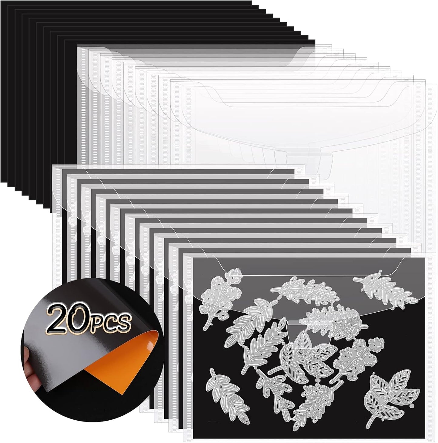 20 PCS Stamp and Die Storage Bag and Rubber Magnetic Sheets,die Storage Set for Storage Die Cutting, DIY Scrapbooking