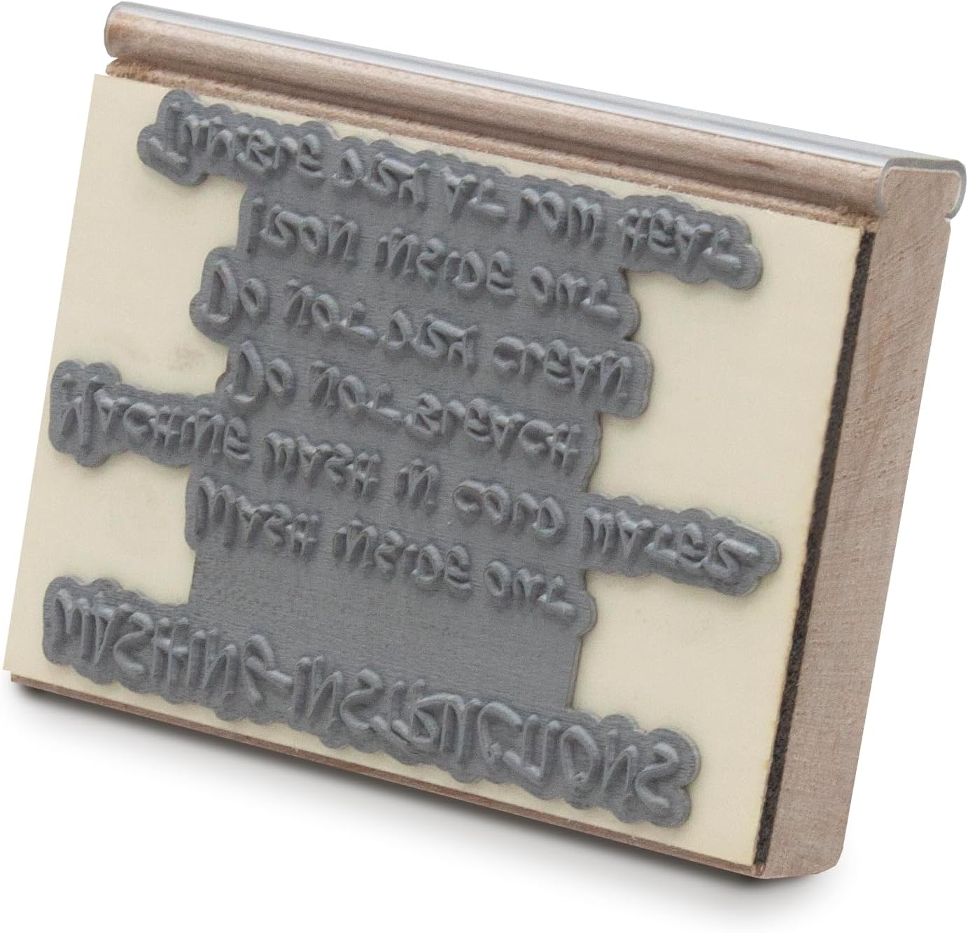 Infusion Custom Text Traditional Wood Stamp with Plastic Handle, 5" x 6"